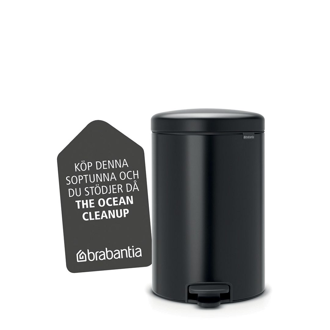 Pedal Bin newIcon, 20L Matt Black 8710755114106 Brabantia 1000x1000px 7 NR 9918