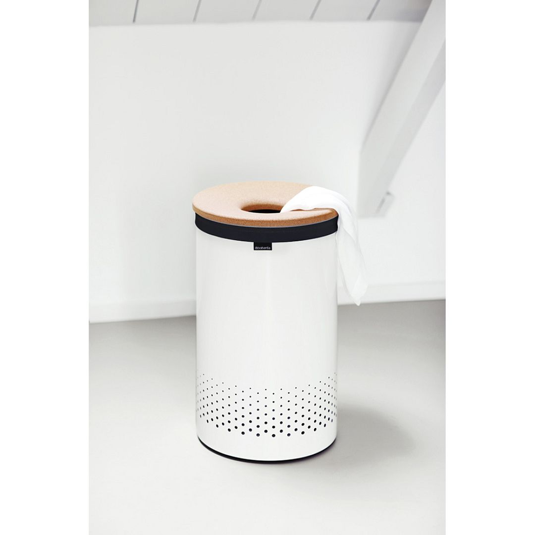 Laundry Bin, 60L, Cork Lid White 8710755104404 Brabantia 1000x1000px 7 NR 2224