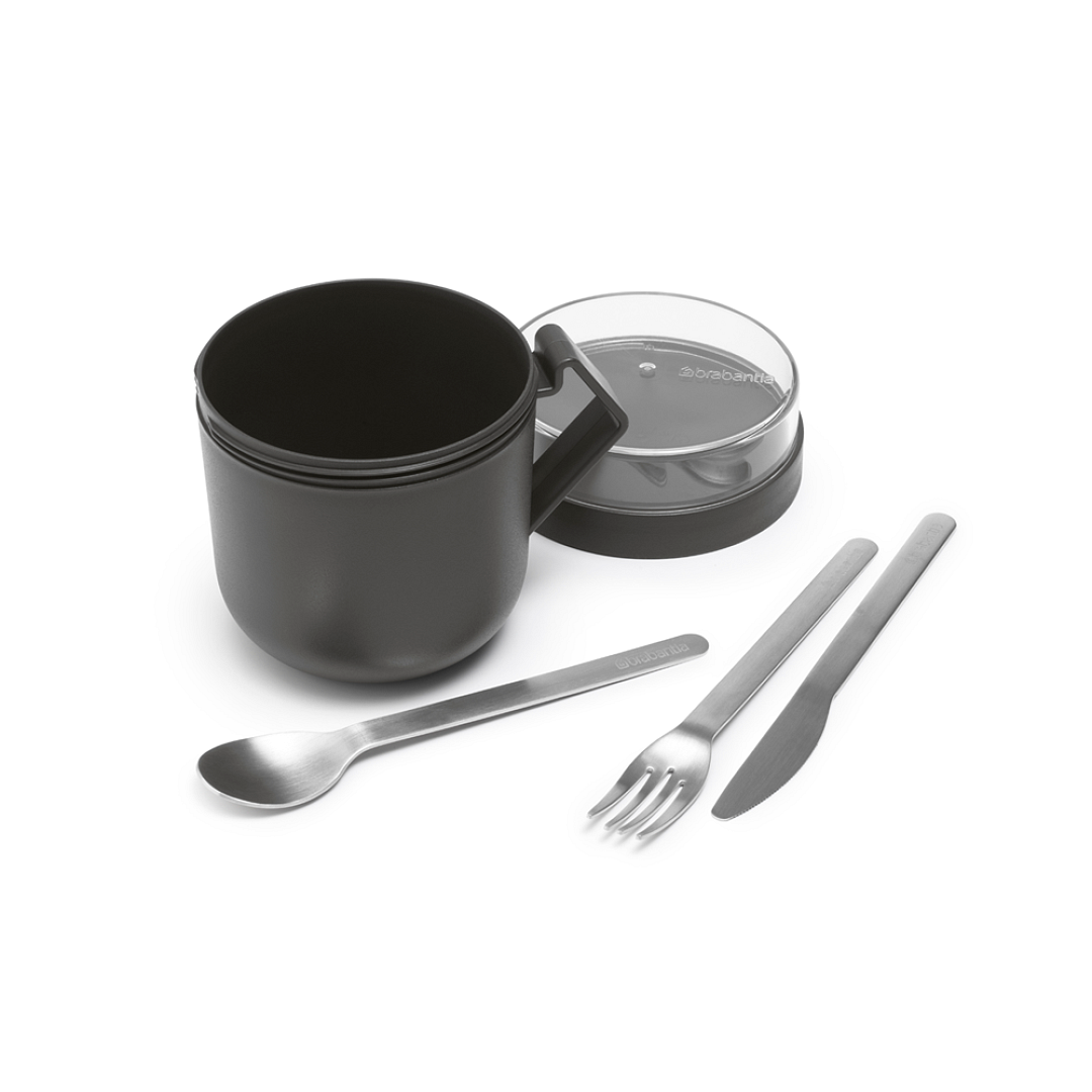 Make & Take Soup Mug, 0.6L Dark Grey 8710755203824 Brabantia 96dpi 1000x1000px 7 NR 27996