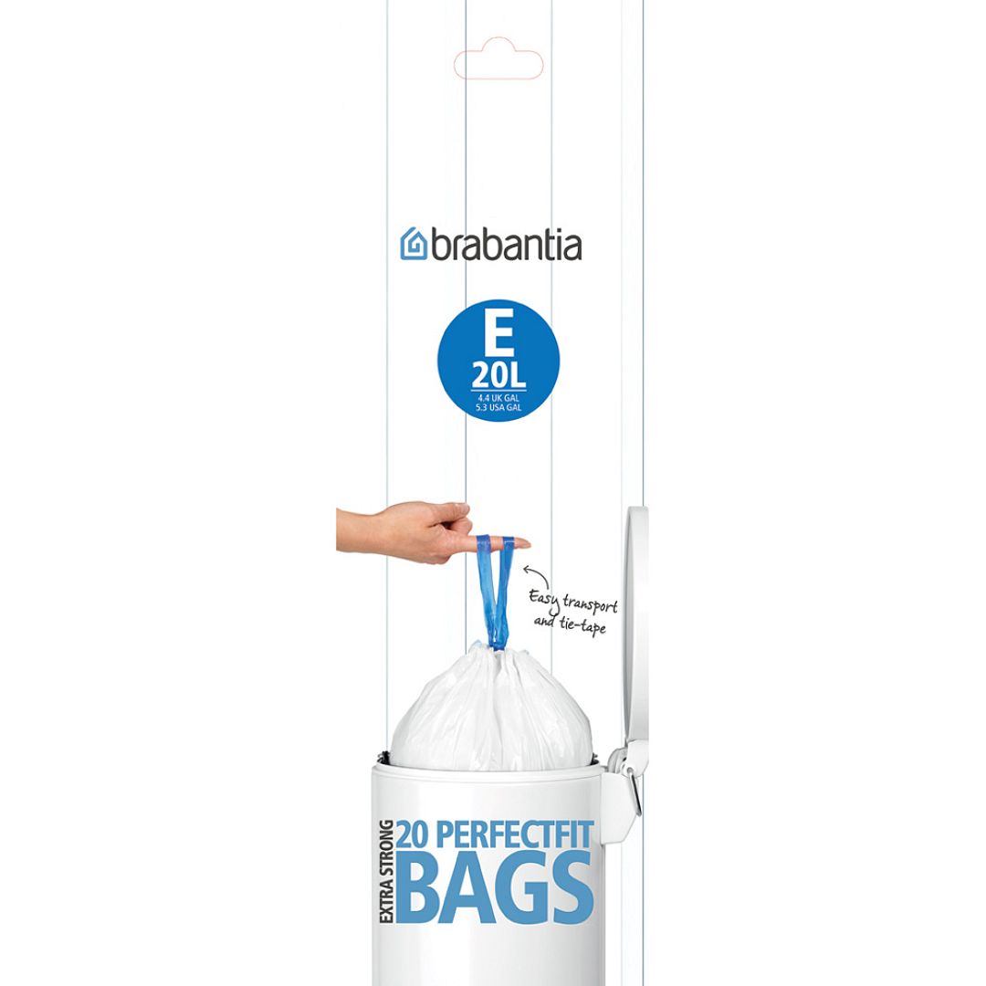 PerfectFit Bags, Code E, 20L, 20 pcs White 8710755245329 Brabantia 1000x1000px 7 NR 1726