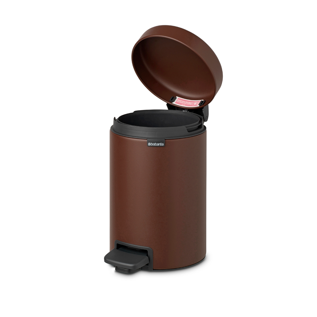 NewIcon Pedal Bin, 3L Mineral Cosy Brown 8710755208522 Brabantia 96dpi 1000x1000px 7 NR 26476