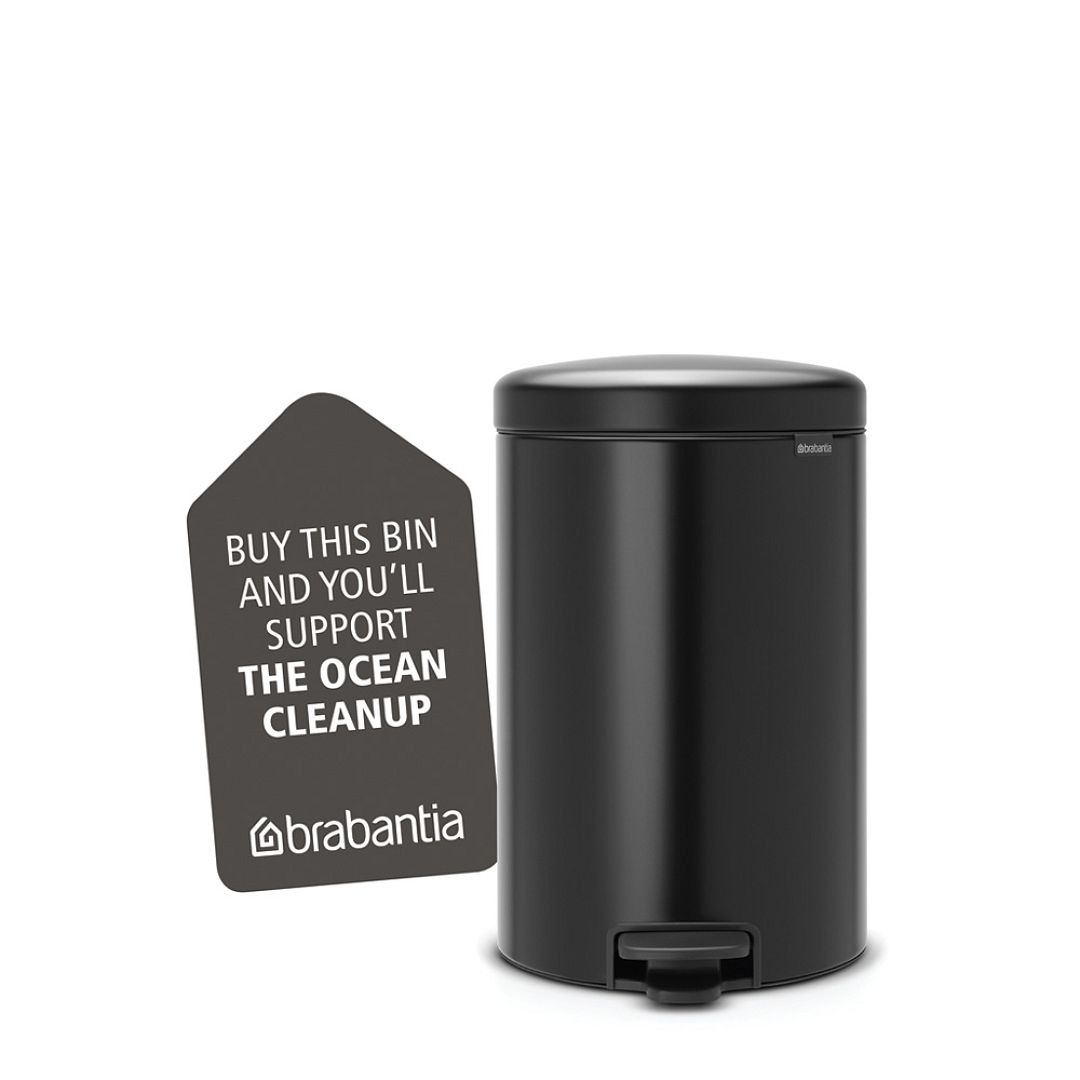 Pedal Bin newIcon, 20L Matt Black 8710755114106 Brabantia 1000x1000px 7 NR 9919