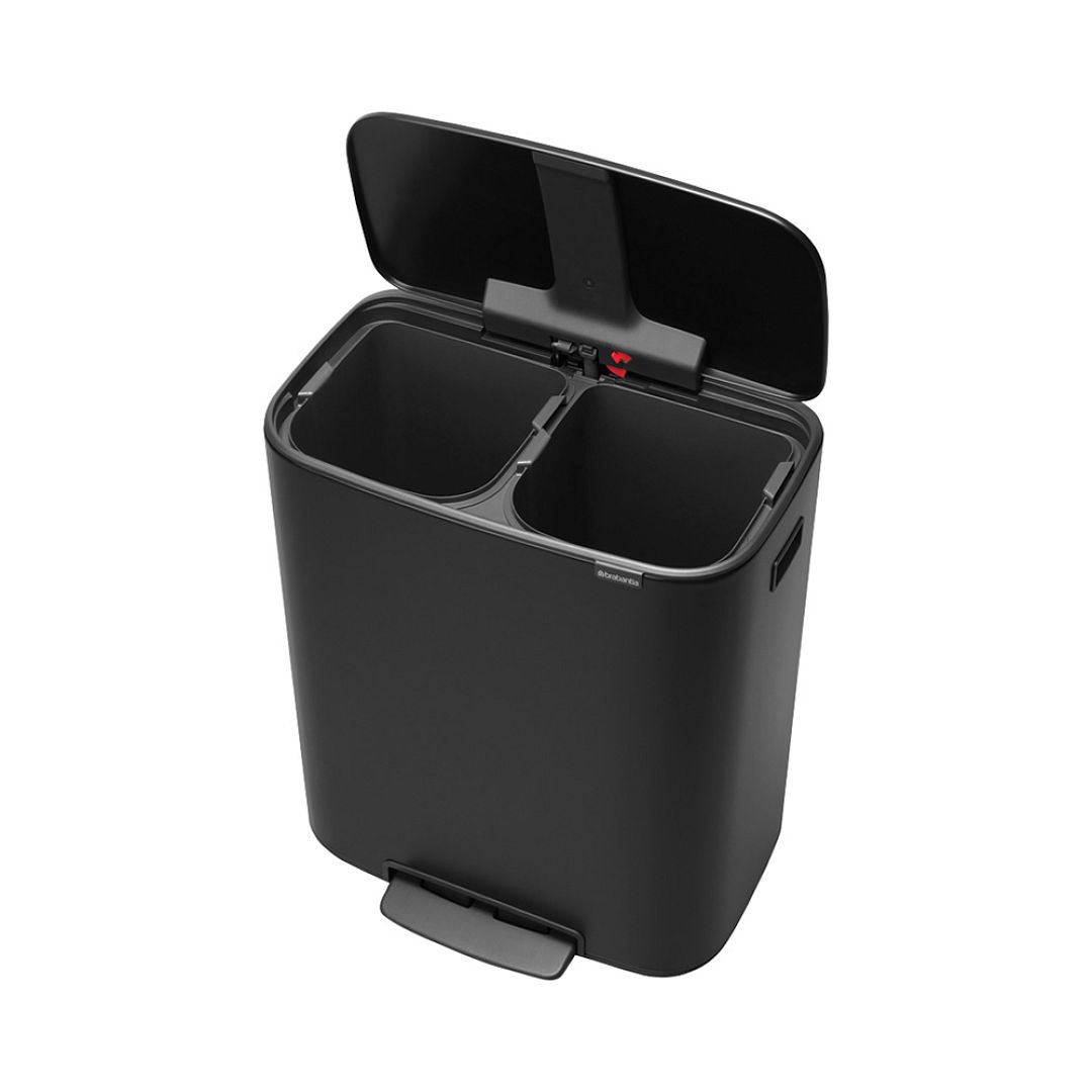 Bo Pedal Bin, 2 x 30L Matt Black 8710755211508 Brabantia 96dpi 1000x1000px 7 NR 17015