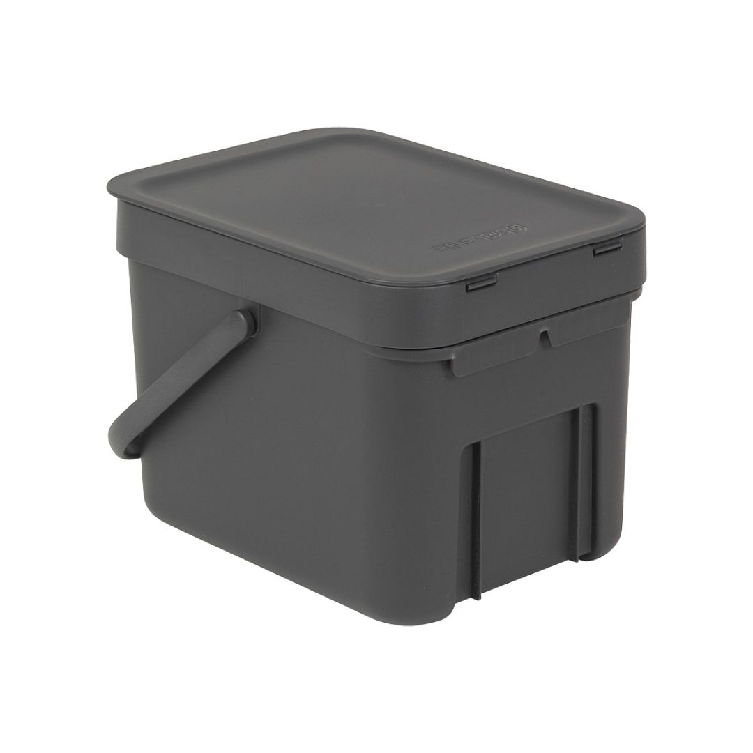 Sort & Go Waste Bin, 6L Grey 8710755109720 Brabantia 1000x1000px 7 NR 1258