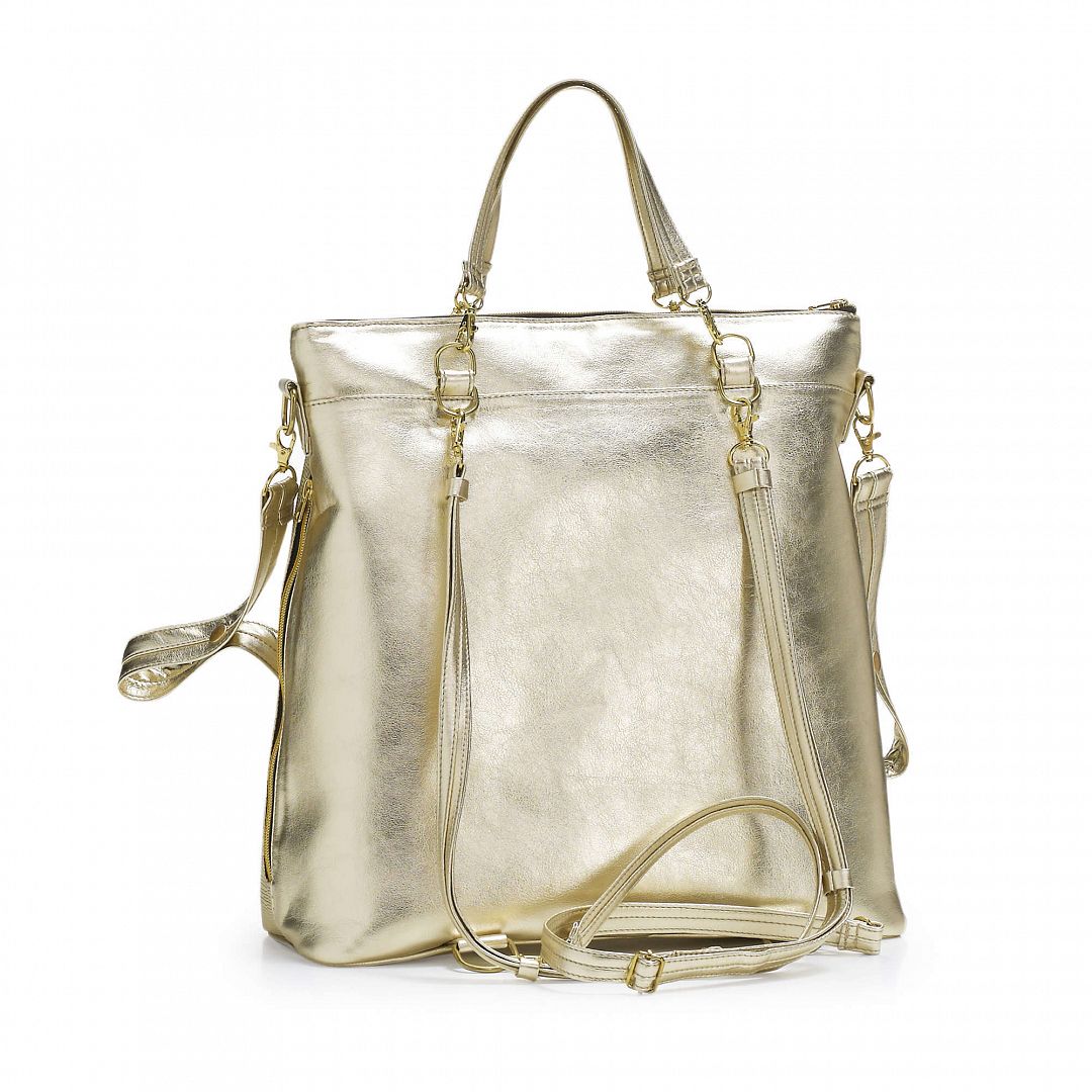 Luxusní přebalovací taška/batoh 4v1 ALONDRA CHAMPAGNE vysoká