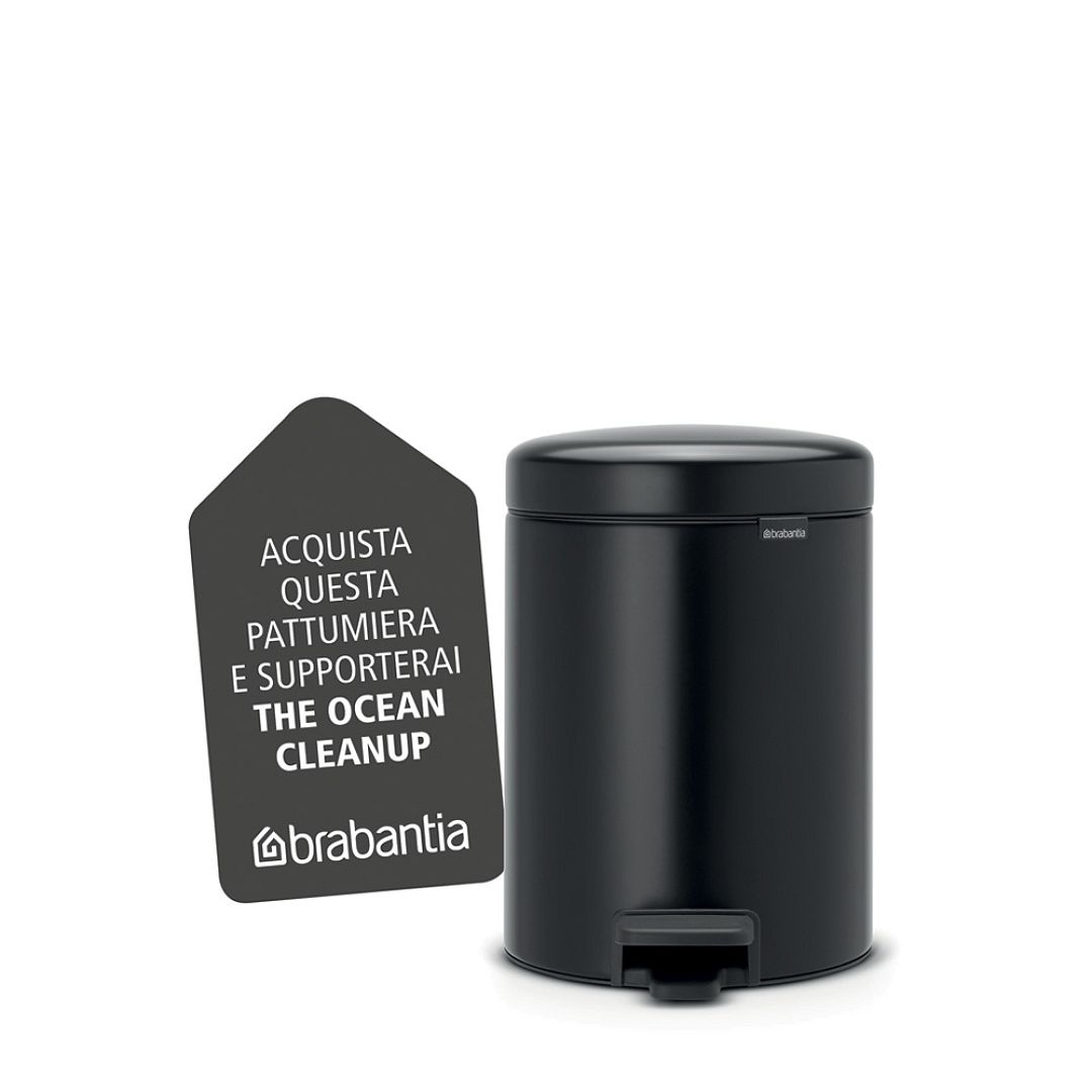 Pedal Bin newIcon, 5L Matt Black 8710755112928 Brabantia 1000x1000px 7 NR 9711