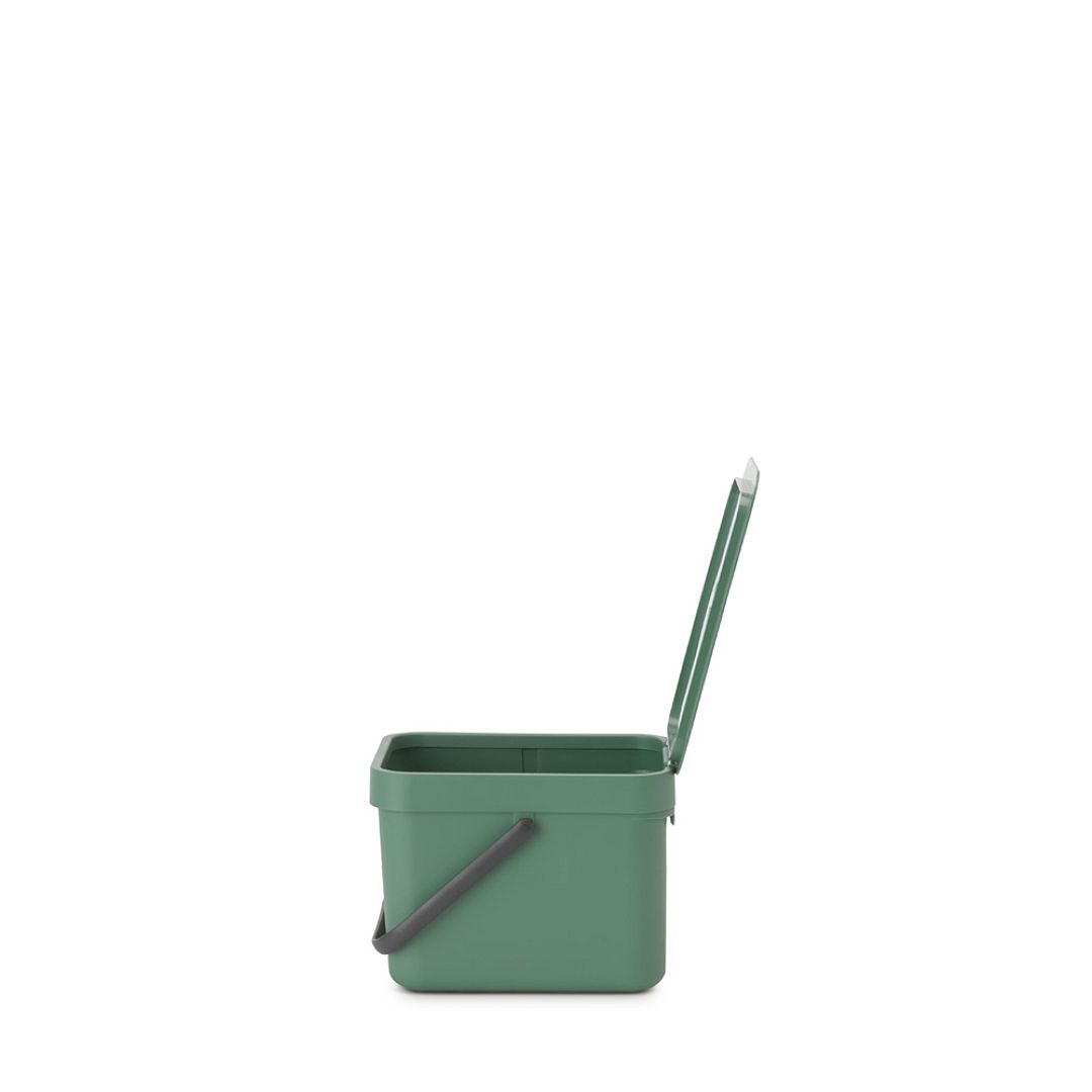 Sort & Go Waste Bin, 6L Fir Green 8710755129841 Brabantia 96dpi 1000x1000px 7 NR 21377