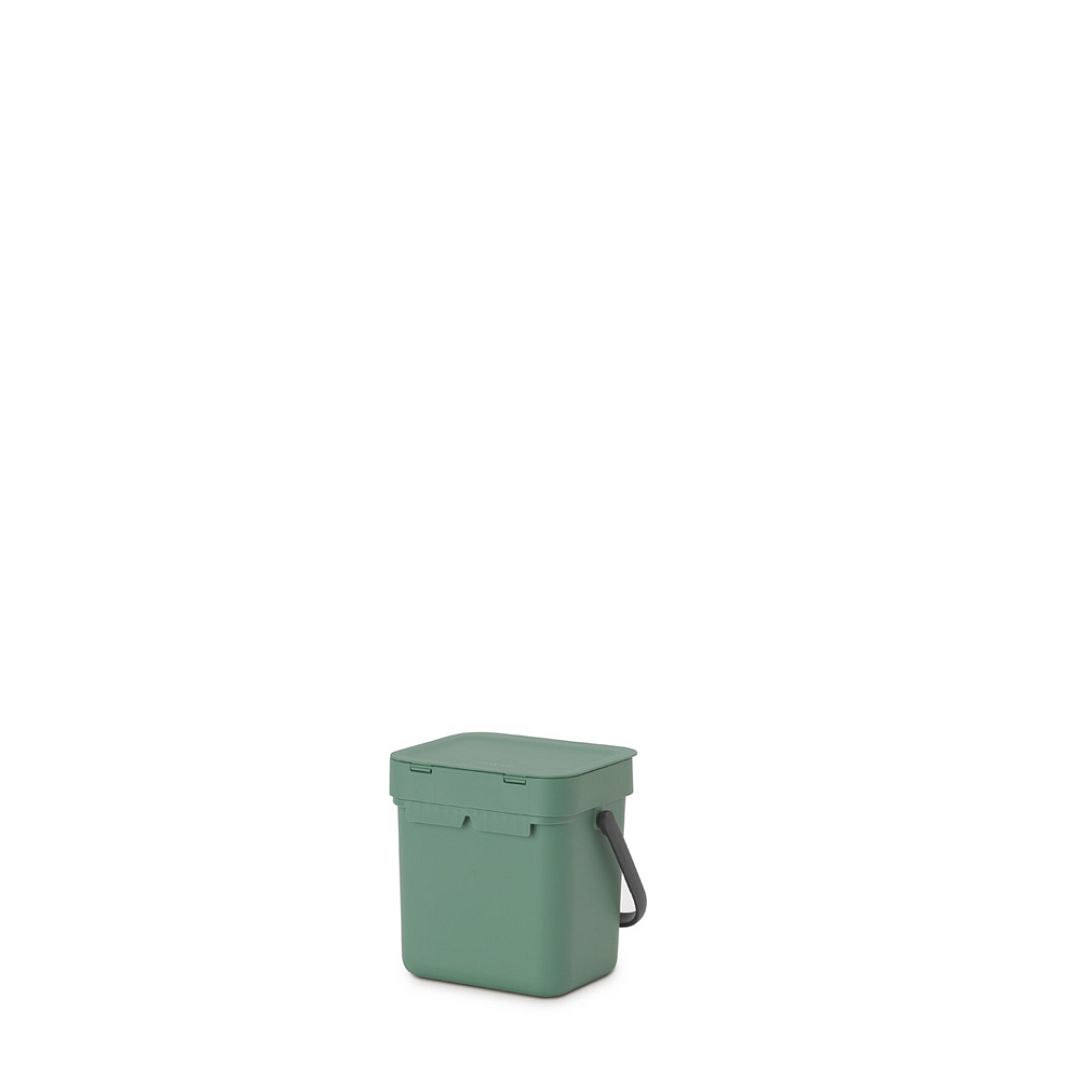 Sort & Go Waste Bin, 3L Fir Green 8710755129865 Brabantia 96dpi 1000x1000px 7 NR 21387