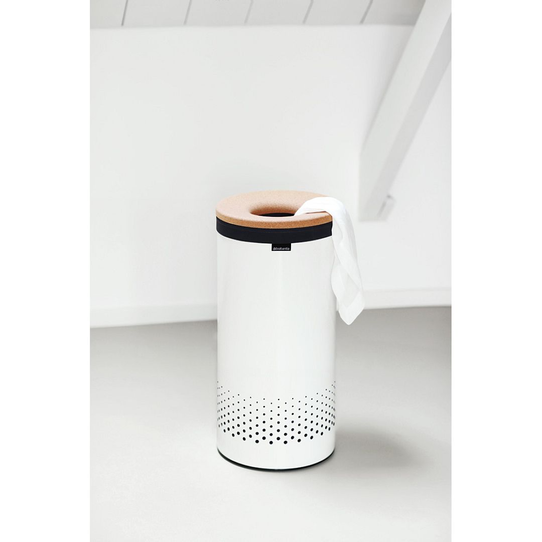 Laundry Bin, 35L, Cork Lid White 8710755104367 Brabantia 1000x1000px 7 NR 2217