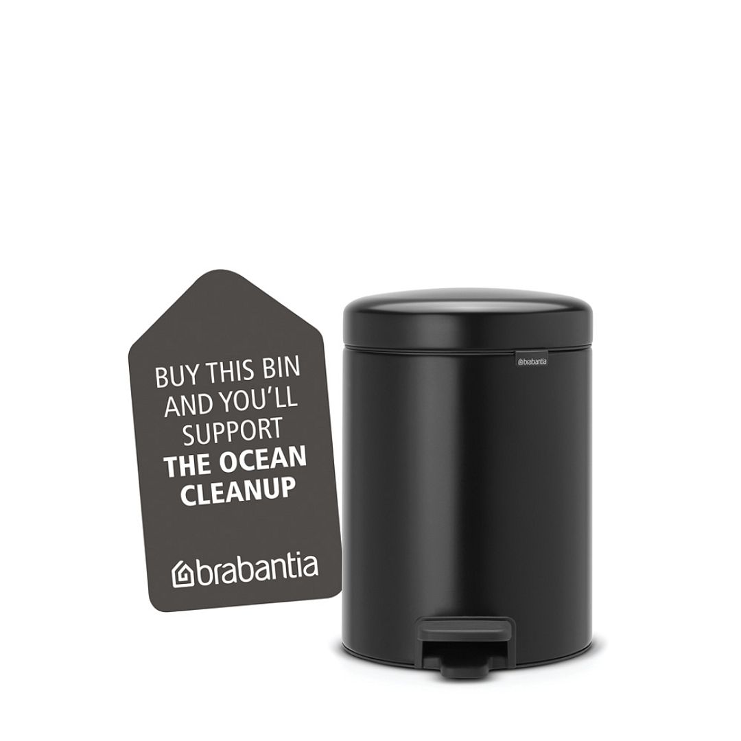 Pedal Bin newIcon, 5L Matt Black 8710755112928 Brabantia 1000x1000px 7 NR 9715