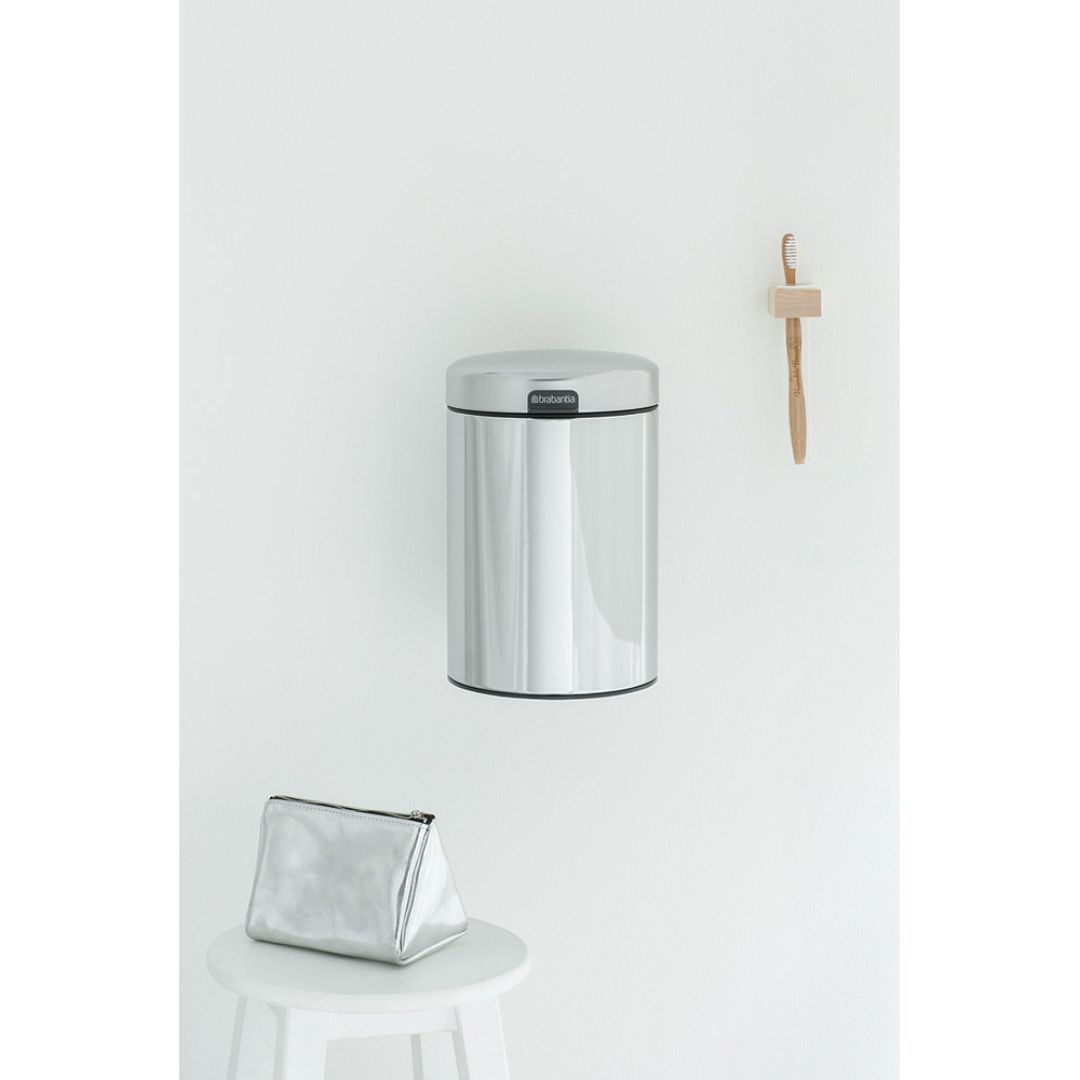 Wall mounted bin newIcon, 3L Brilliant Steel 8710755115547 Brabantia 1000x1000px 7 NR 9078