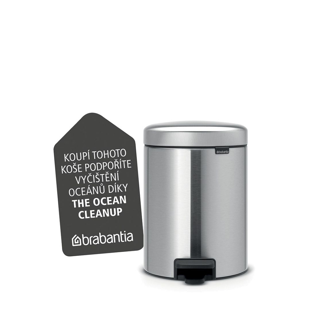 Pedal Bin newIcon, 5L Matt Steel Fingerprint Proof 8710755112102 Brabantia 1000x1000px 7 NR 9634