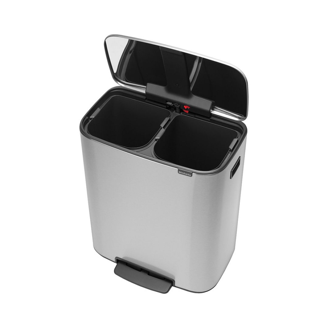 Bo Pedal Bin, 2 x 30L Matt Steel Fingerprint Proof 8710755211461 Brabantia 96dpi 1000x1000px 7 NR 17005