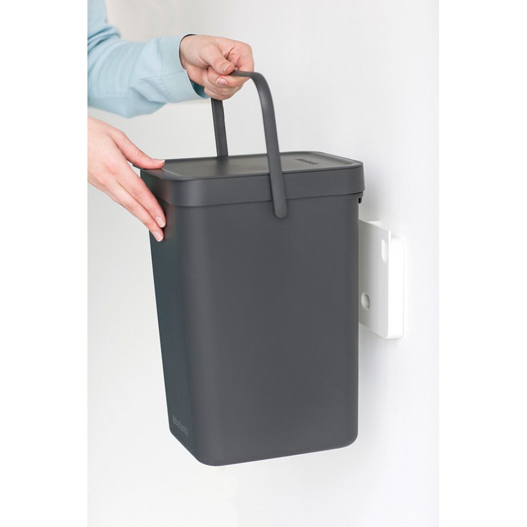 Sort & Go Waste Bin, 12L Grey 8710755109805 Brabantia 1000x1000px 7 NR 2595