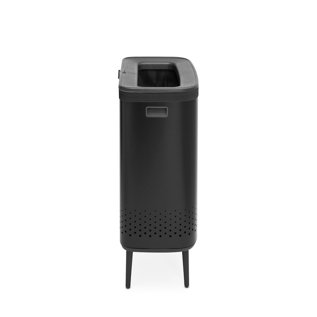 Bo Laundry Bin Hi, 2 x 45L, Plastic Lid Matt Black 8710755200564 Brabantia 96dpi 1000x1000px 7 NR 22115