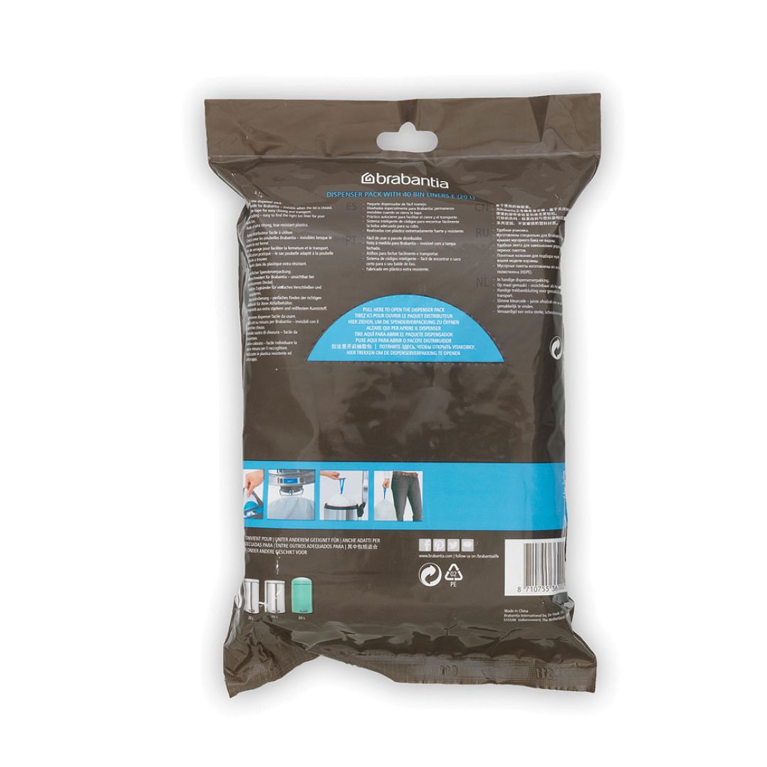 PerfectFit Bags,Dispenser, 20L, 40pcs White 8710755362002 Brabantia 1000x1000px 7 NR 7959