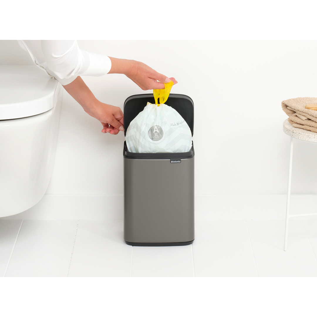 Bo Waste Bin, 4L Platinum 8710755222504 Brabantia 96dpi 1000x1000px 7 NR 30307