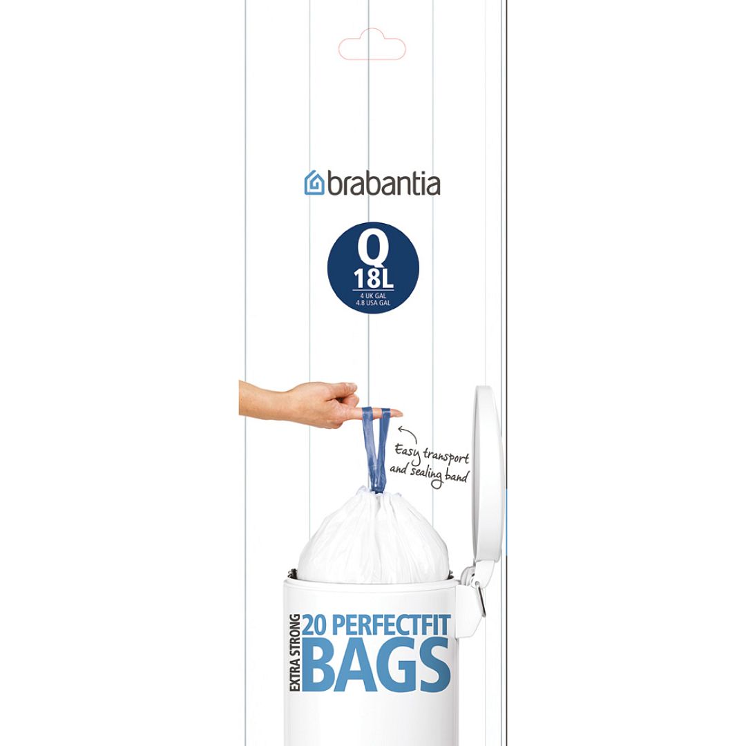 PerfectFit Bags, Code Q, 18L, 20pcs White 8710755395826 Brabantia 1000x1000px 7 NR 4477