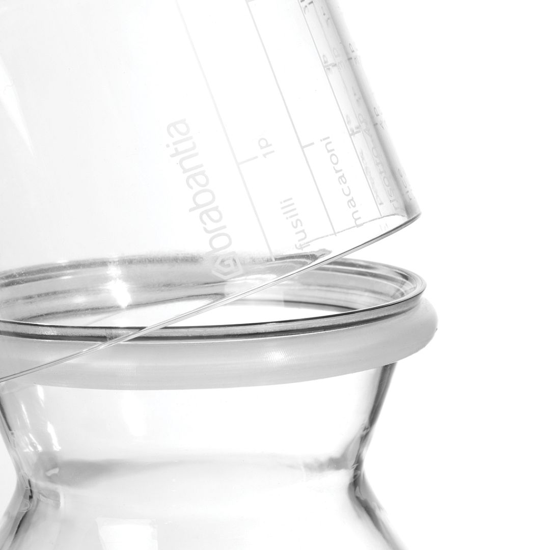 Storage Jar with Measuring Cup, 1.3L Transparent 8710755290220 Brabantia 1024x1024px E NR 10733