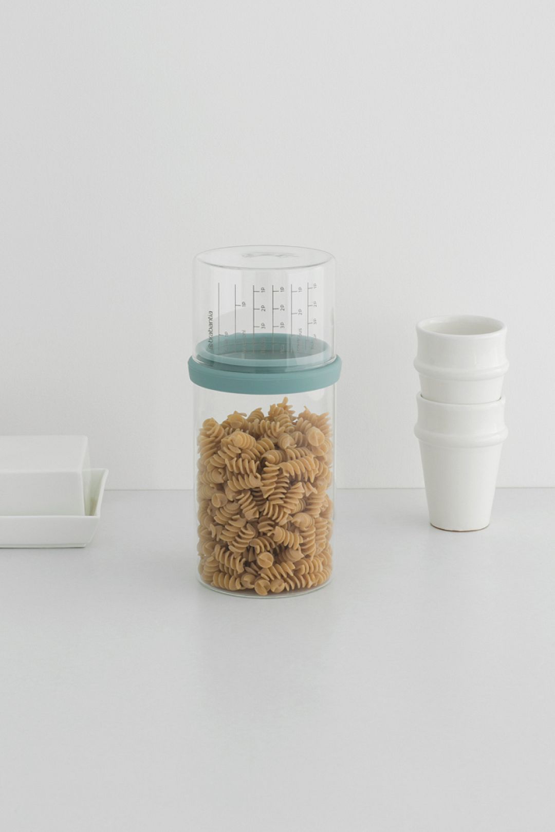 Glass Storage Jar with Measuring Cup, 1L Mint 8710755290244 Brabantia 683x1024px E NR 10743