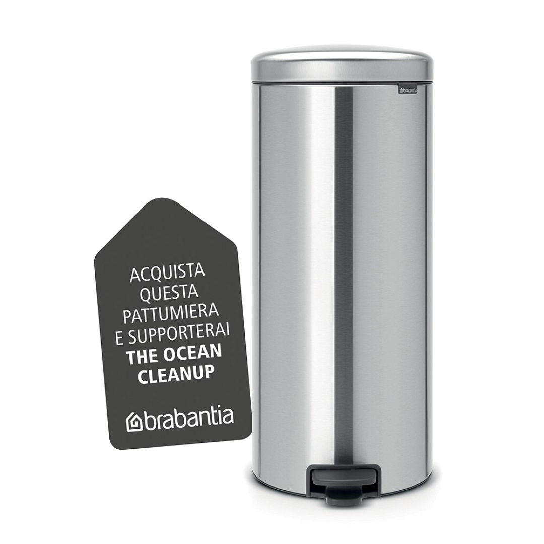 Pedal Bin newIcon, 30L Matt Steel Fingerprint Proof 8710755111822 Brabantia 1000x1000px 7 NR 9573