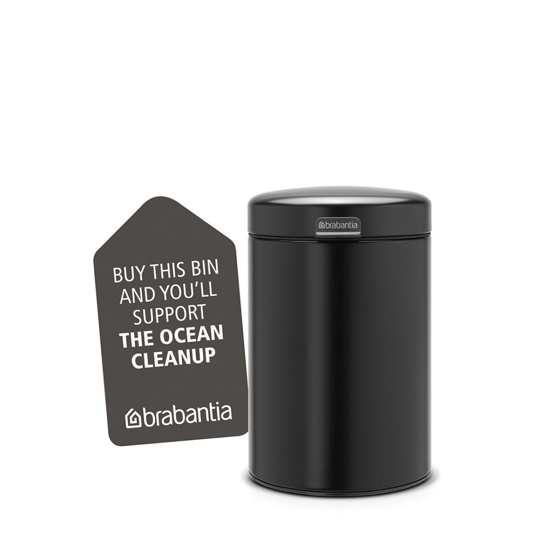 Wall mounted bin newIcon, 3L Matt Black 8710755116247 Brabantia 1000x1000px 7 NR 10126