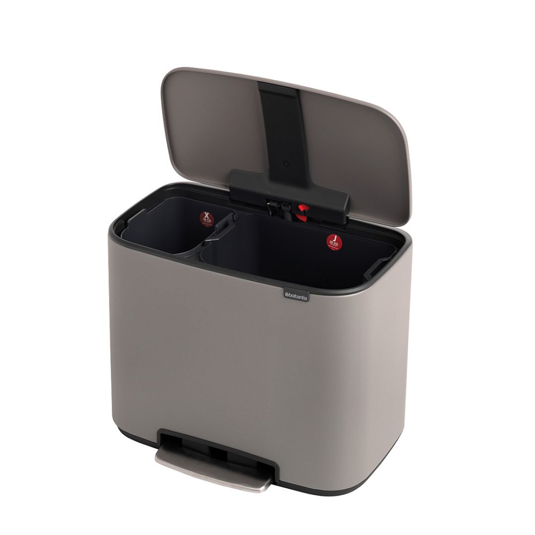 Bo Pedal Bin, 11 + 23L Mineral Concrete Grey 8710755121562 Brabantia 1000x1000px 7 NR 13018