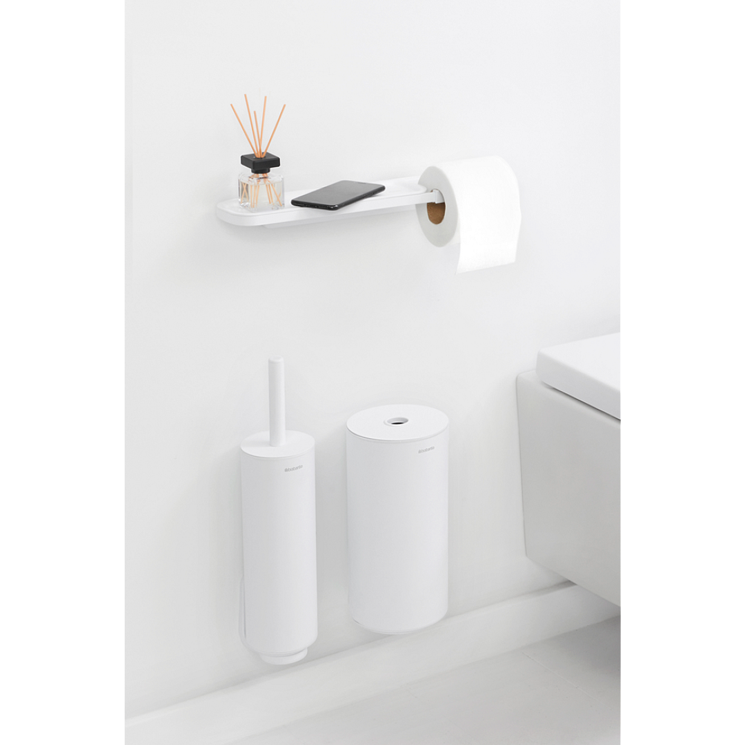 MindSet Toilet Roll Holder with Shelf Mineral Fresh White 8710755303142 Brabantia 96dpi 1000x1000px 7 NR 27099