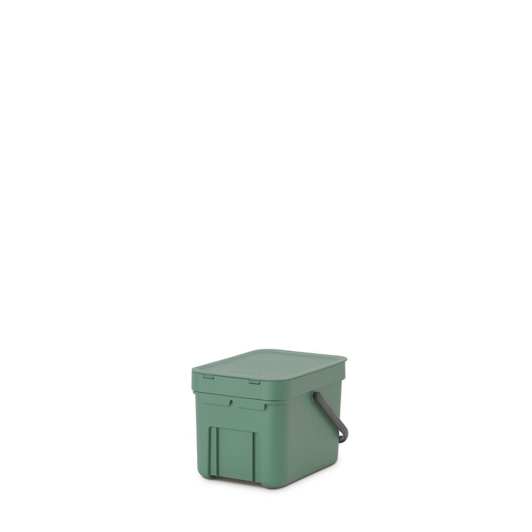 Sort & Go Waste Bin, 6L Fir Green 8710755129841 Brabantia 96dpi 1000x1000px 7 NR 21373