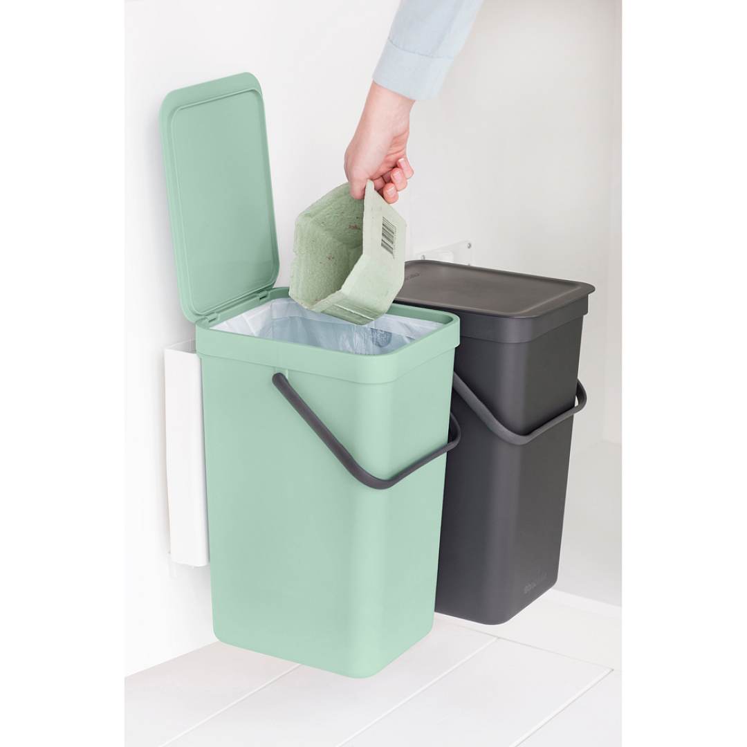 Sort & Go Built in Bin, 2 x 16L Jade Green Grey 8710755214462 Brabantia 96dpi 1000x1000px 7 NR 25802