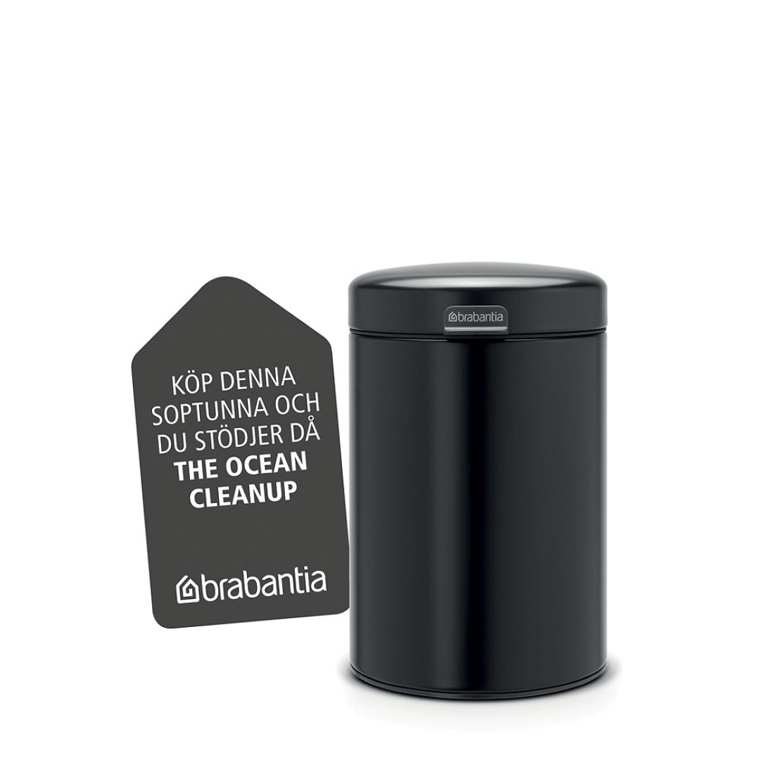 Wall mounted bin newIcon, 3L Matt Black 8710755116247 Brabantia 1000x1000px 7 NR 10125