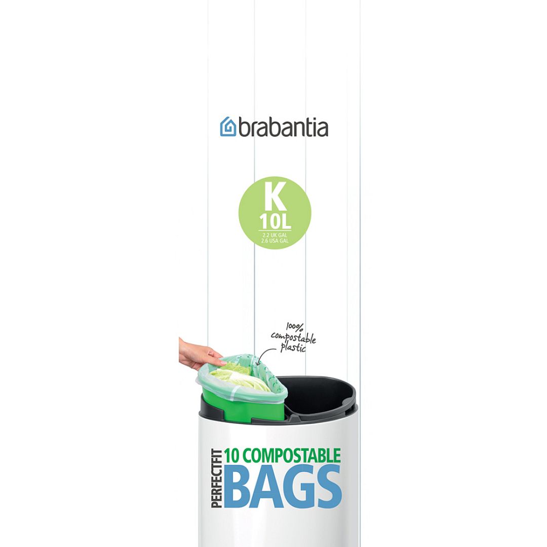 PerfectFit Bags,Code K, Comp. 10L, 10pcs Green 8710755364983 Brabantia 1000x1000px 7 NR 2065