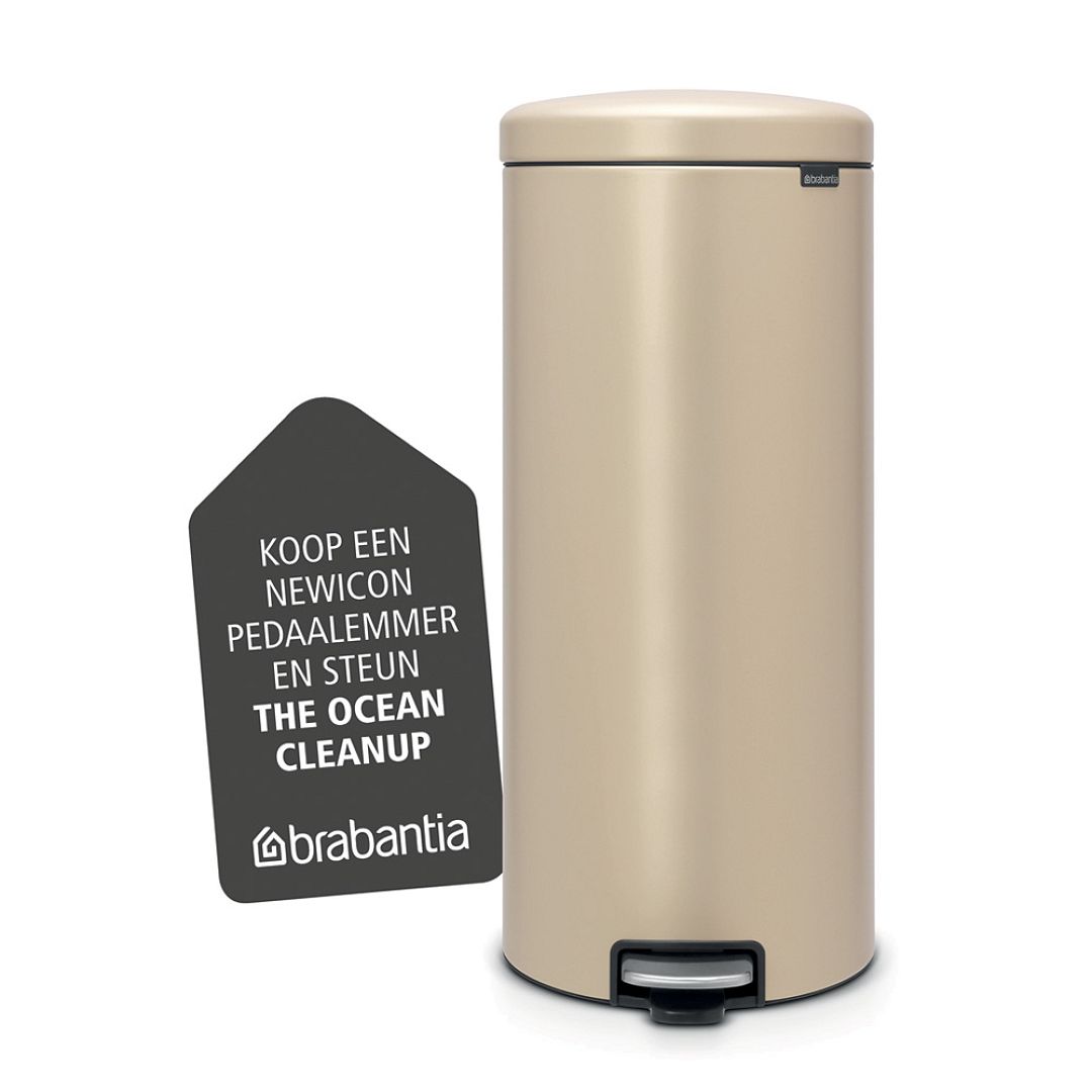 Pedal Bin newIcon, 30L Mineral Golden Beach 8710755115967 Brabantia 1000x1000px 7 NR 10097