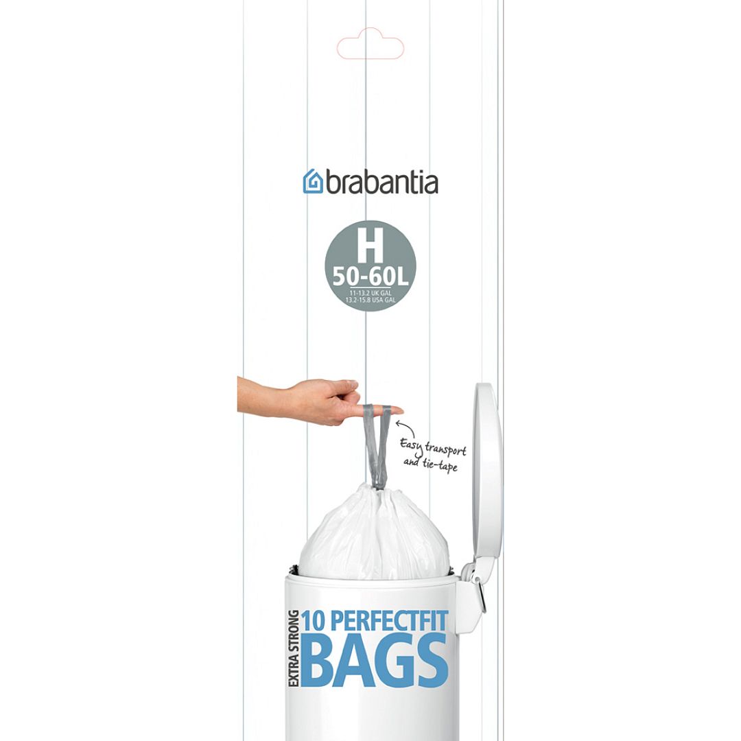 PerfectFit Bags, Code H, 50 60L, 10 pcs White 8710755246784 Brabantia 1000x1000px 7 NR 1733