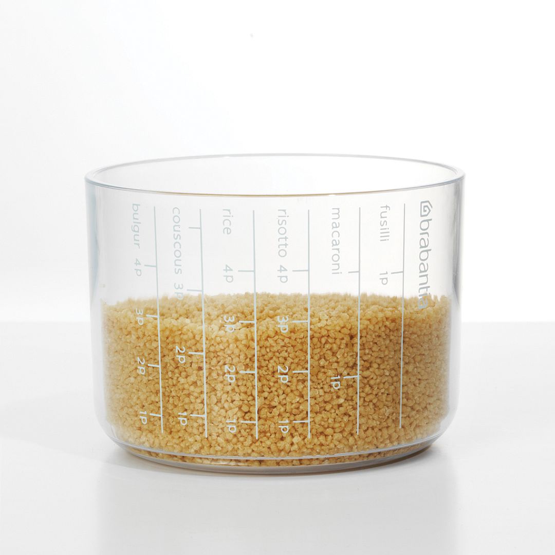 Storage Jar with Measuring Cup, 1.3L Transparent 8710755290220 Brabantia 1024x1024px E NR 10734