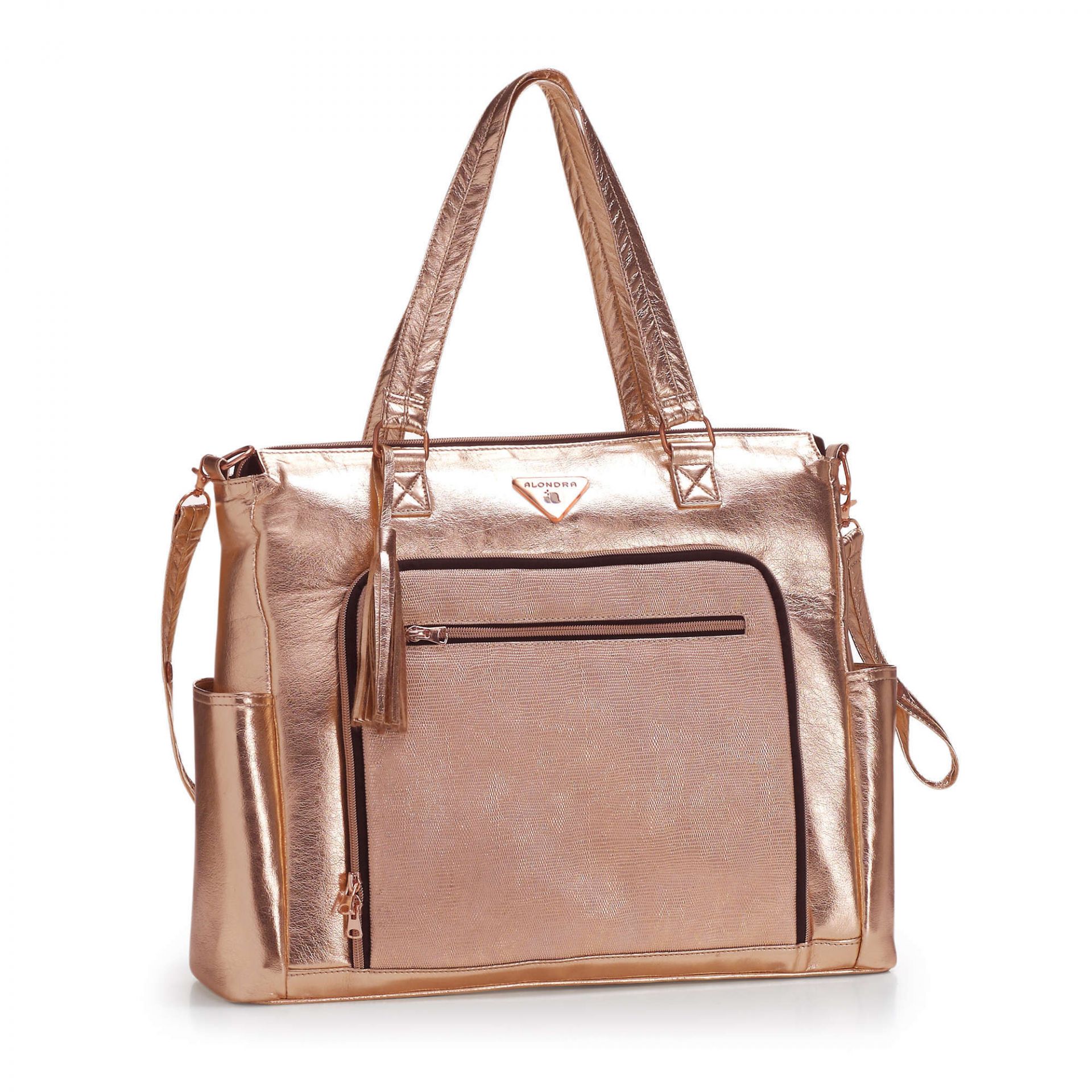 rose gold diaper bag